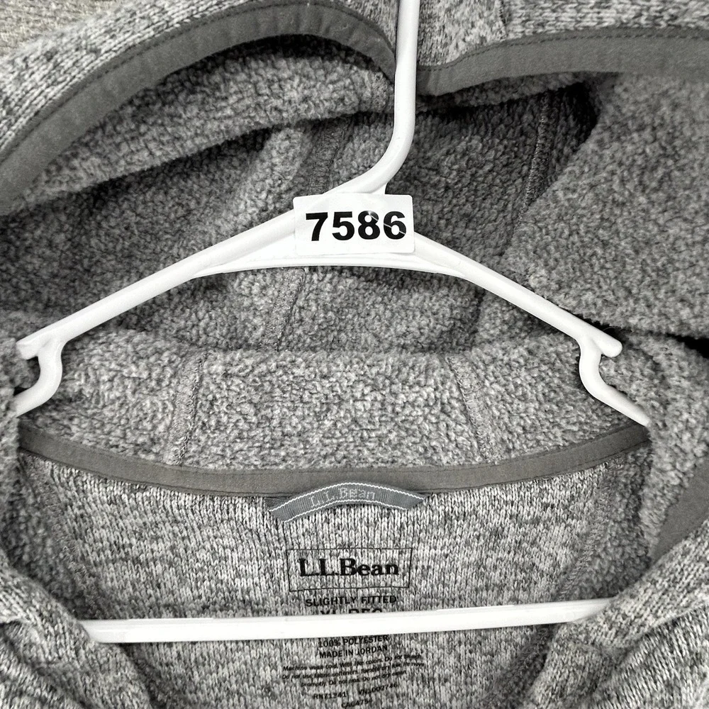 LL Bean Full Zip Hoodie Slightly Fitted Sweater Fleece Men Size XL Reg Gray